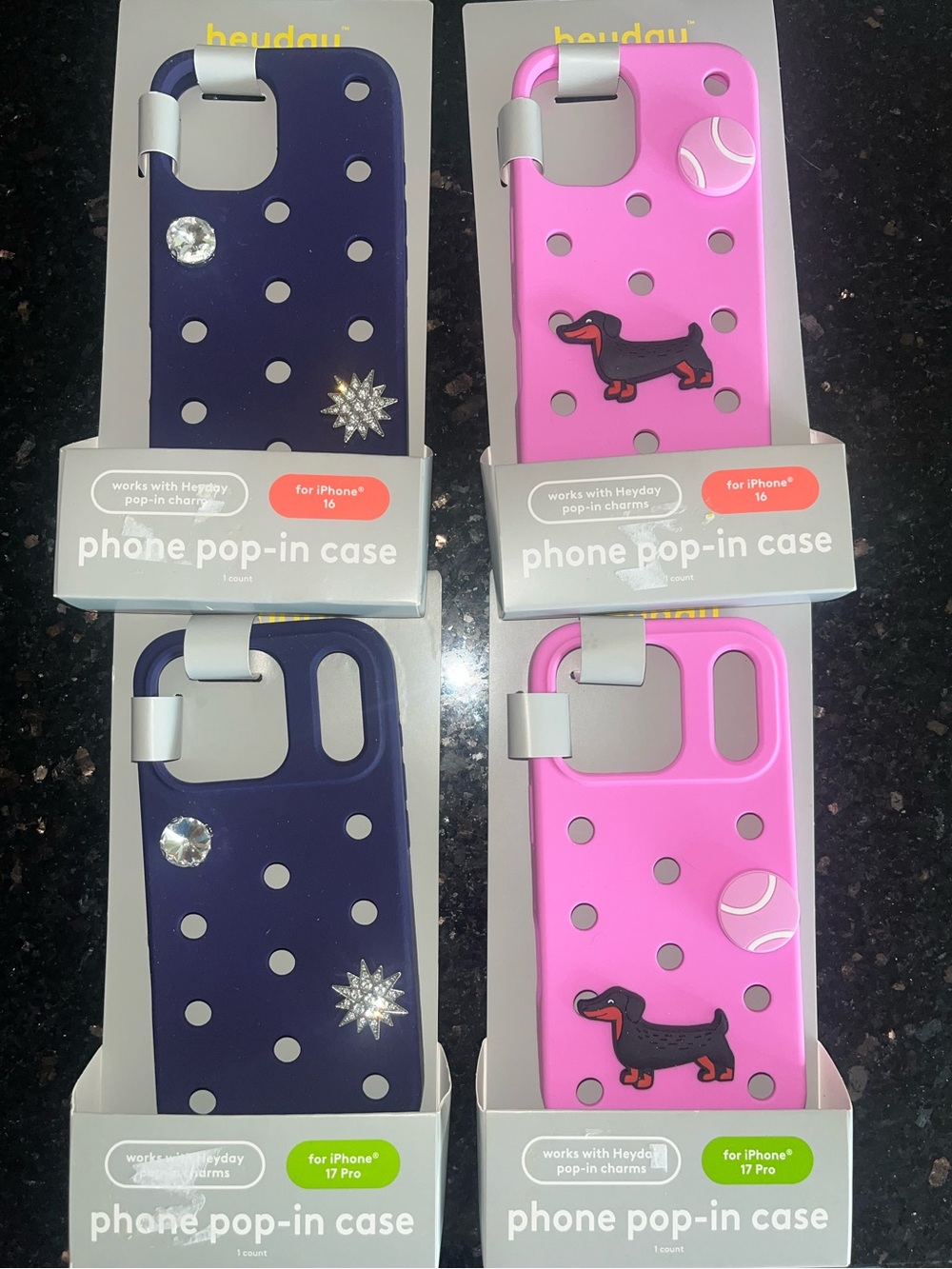 Silicone iPhone case for 16 or 17, Pro and Max in pink or navy - Picture 4 of 8